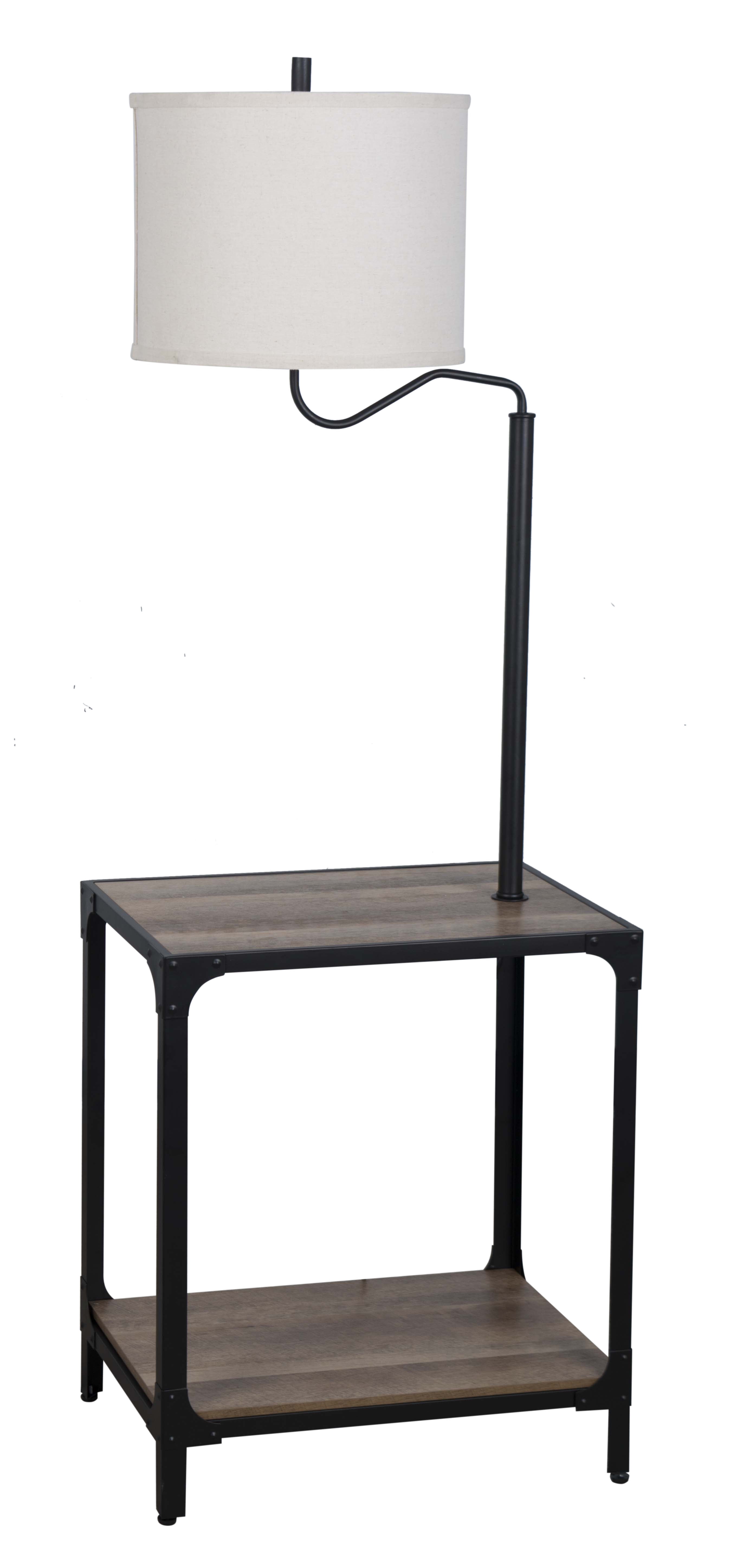 End Table Floor Lamp With Usb Port, End Table Lamp Combo Vintage