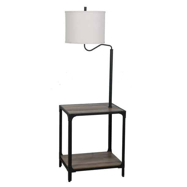 Floor Lamp Usb Port, Rustic Floor Lamp With Tray Table