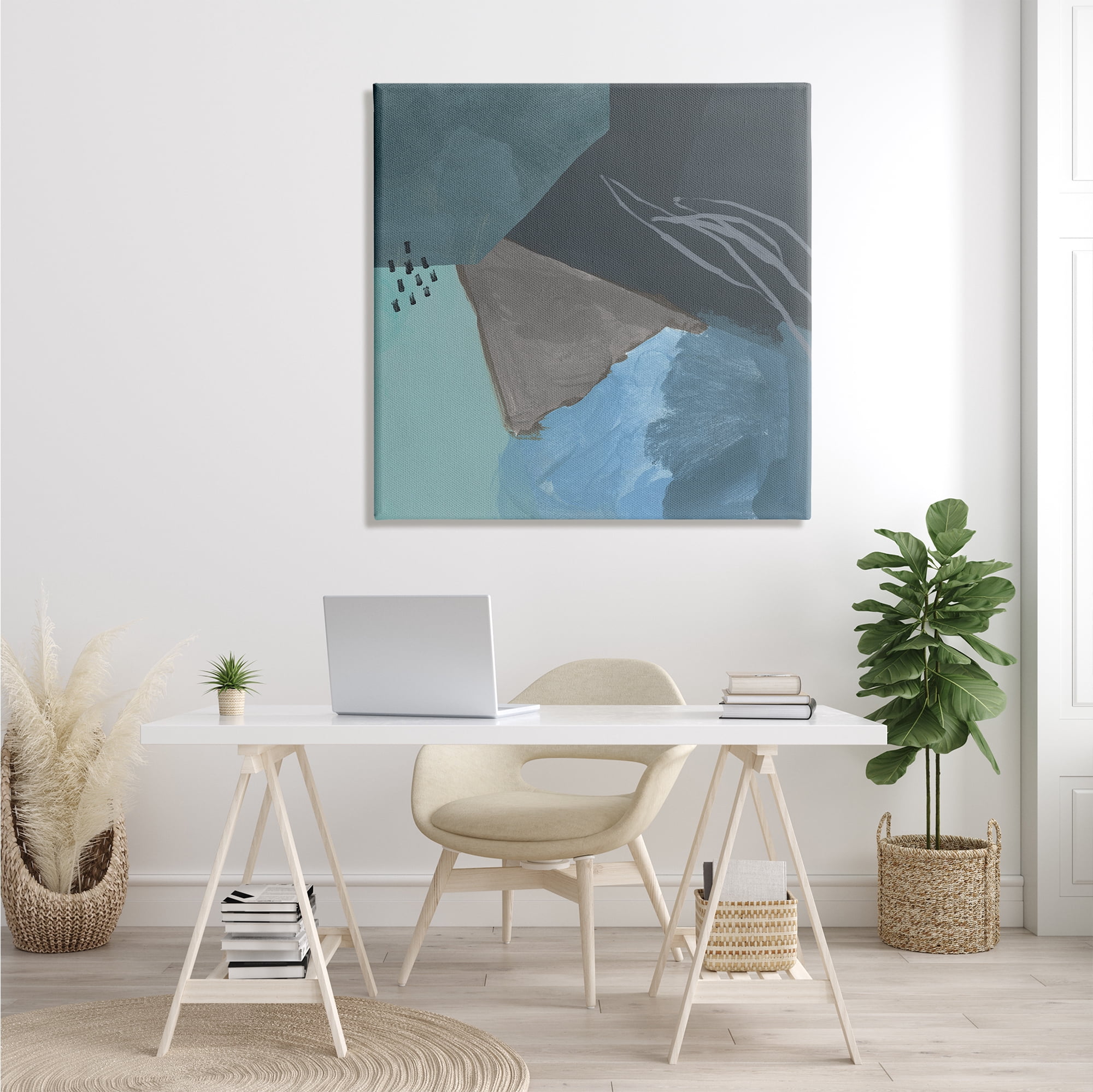 Stupell Industries Steely Abstract Industrial Shapes Blue Green Grey, 36 x 36, Designed by Jacob Green