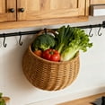thumbnail image 4 of Wall Mounted Imitation Rattan Hanging Planter Kitchen Food Storage Organizer with Removable Liner Indoor Outdoor, 4 of 6