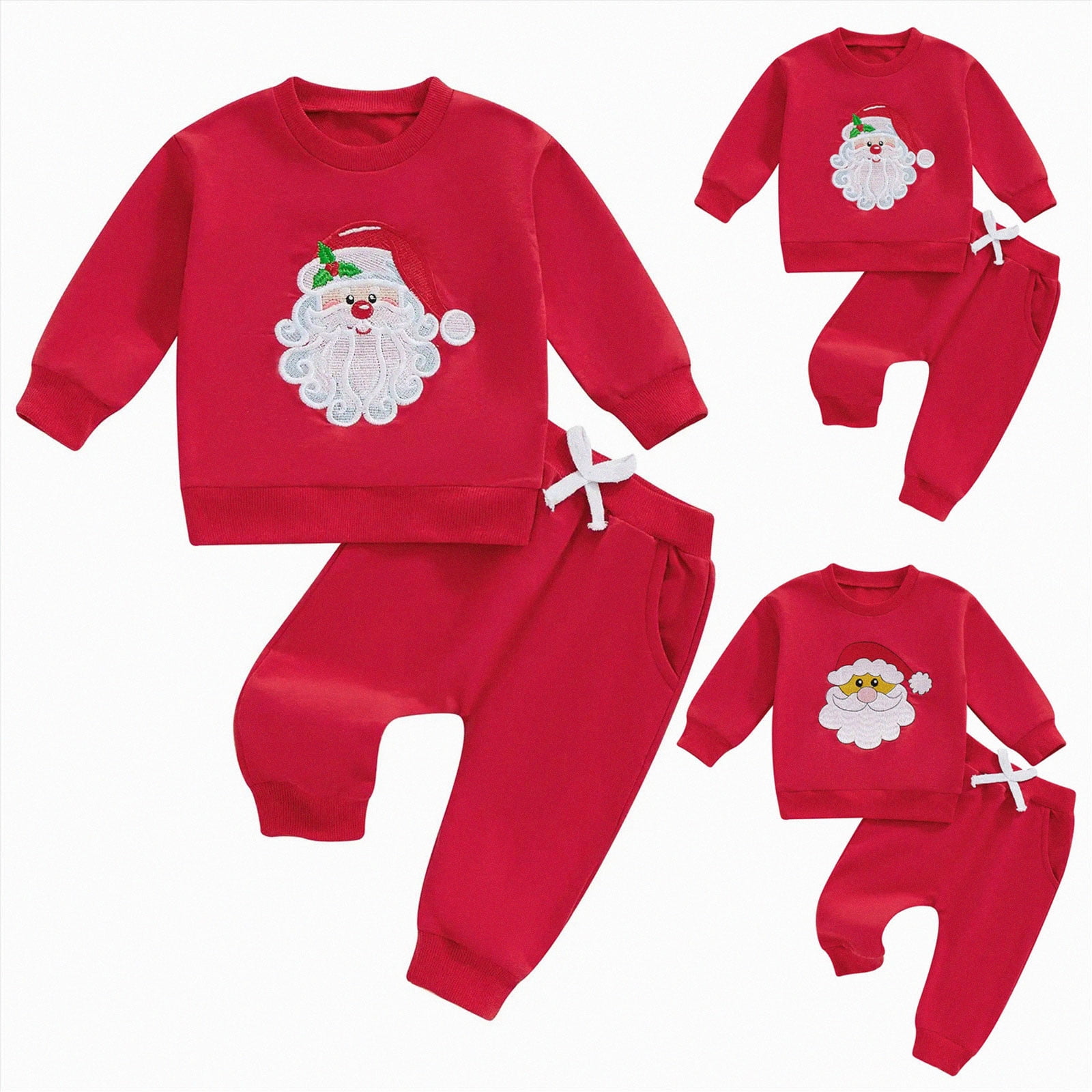 Nwiuh Toddler Baby Boy Halloween Outfit Long Pumpkin Shirt Pant Clothes Set Red 0-6 Months