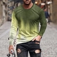 thumbnail image 2 of RYRJJ Mens Long Sleeve T-Shirts Casual Gradient Color Loose Pullover Graphic Tee Shirts Spring Fall Fashion Athletic Sweatshirts(Army Green,XL), 2 of 5