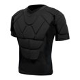 thumbnail image 2 of Breezora Football Impact Shirt Padded Compression Top with Chest Rib Shoulder Back Protection Breathable Training Gear S Size Black, 2 of 6