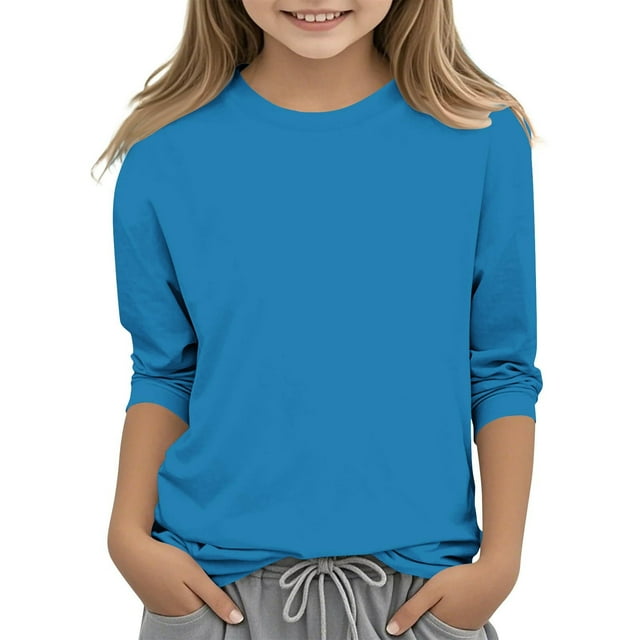 Cowsor Chemise à Manches 3/4 pour Enfants – Douce, Facile à Assortir (1-12 Ans)