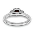 thumbnail image 5 of Sterling Silver Stackable Expressions Garnet & Diamond Hearts Ring Size 9, 5 of 6