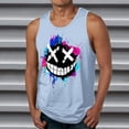 thumbnail image 4 of Casual Tops de Verano de la Moda de los Hombres sin Mangas Impreso Cuello Redondo, Camisa Ligera Y Cómoda para Diario, 4 of 5