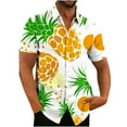 thumbnail image 2 of Xysaqa Hawaiian Shirt for Men Men's T-Shirts Hawaiian Shirt Men Big & Tall Funny Pineapple Print Shirts Merns Casual Short Sleeve Button Up T-Shirt Summer Party Beach Tshirt S-5Xl T Shirts for Men Pac, 2 of 4