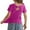 Purple, variant on Krdevn Girls Tops Short Sleeve Tee with Back Bow Design Casual Round Neck Shirt for Toddler Outdoor Play School Everyday Wear Soft Comfortable Breathable,6-7 Years
