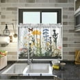 thumbnail image 6 of GZHJMY Wild Flower Half Window Tier Curtains 36 Inch Blackout Thermal Insulating Kitchen Linen Tier Curtains for Kitchen,Bathroom,Cafe, 6 of 7