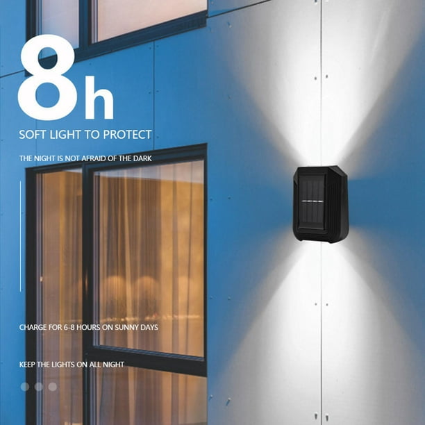 Lámpara de pared solar de 6 LED, lámpara de seguridad impermeable, lámparas de decoración de jardín para , jardín, calle, garaje, patio