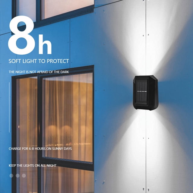 Lámpara de pared solar de 6 LED, lámpara de seguridad impermeable, lámparas de decoración de jardín para , jardín, calle, garaje, patio