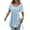 Sky Blue, variant on Womens Solid Color Short Sleeve Square Neck Button Front Loose Fit T Shirt Top Casual Summer Wear