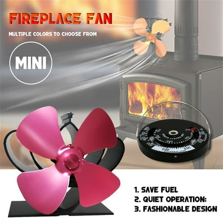 

RnemiTe-amo Wood Stove Fan，Fireplace Fan For Wood Stove 4 Blades Environmentally Friendly And Efficient