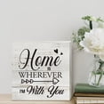 thumbnail image 4 of Zomyto 7x7 IN Family Wooden Box Sign Desk Decor Rustic Home is Wherever I'm with You Wood Block Plaque, 4 of 5