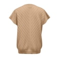 thumbnail image 5 of WCJM Womens Pullover Short Sleeve Sweater Vest Summer Trendy V Neck Lightweight Knit Tank Top 2026 Casual Going Out Outfit (Khaki,L), 5 of 5