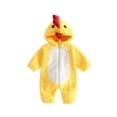 thumbnail image 3 of BemeyourBBs Yellow Chick Chicken Costume Kids Animal Costume Plush Long Sleeve Hooded Zipper One Peice Jumpsuit Bodysuit Warm Fall Winter Outfit, 3 of 10