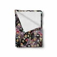 thumbnail image 2 of Owls Soft Flannel Fleece Throw Blanket, Crazy Owls and Tasty Delicious Sweets Cupcakes Ice Cream Candy and Abstract Leaves, Cozy Plush for Indoor and Outdoor Use, 70" x 90", Multicolor, by Ambesonne, 2 of 6