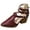 Wine, variant on Purple Women‘S Sandals High Heels Pointed Toe Ankle Strap Buckle Detail Peep Toe Summer Fashion Casual Outdoor Strappy Footwear Pu Upper Block Heel Size 38 Foot Length 9.45 Inches