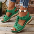 thumbnail image 5 of Rotm Dress Shoes Women's Slide Sandals with Soft Cork Footbed, Comfort Arch Support Flat Sandals for Summer Green,6.5, 5 of 6