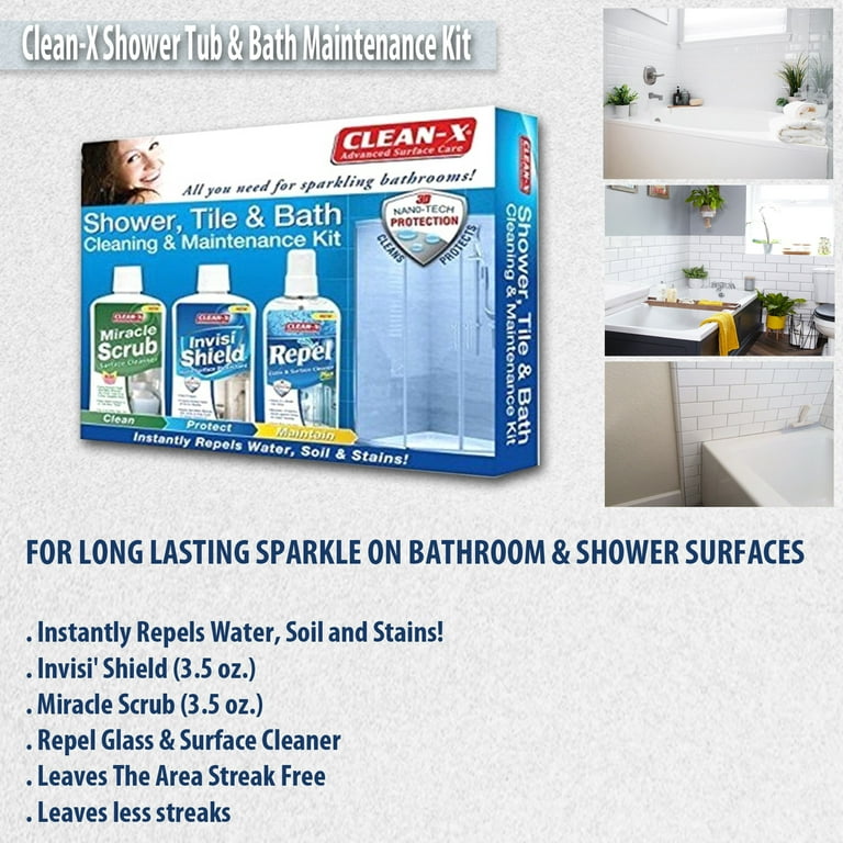 Clean-X Invisible Shield Shower and Wall Tile Glass Essentials
