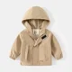 thumbnail image 3 of Gabardinas para niños, prendas de vestir exteriores para niños, chaqueta cortavientos informal, Otoño Invierno, ropa para bebés, cazadora cálido de lana con capucha, 3 of 5