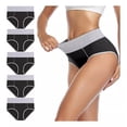 thumbnail image 1 of Calzoncillo Mujer Cintura Alta Braga Cómoda Algodón 5 Piezas, 1 of 5