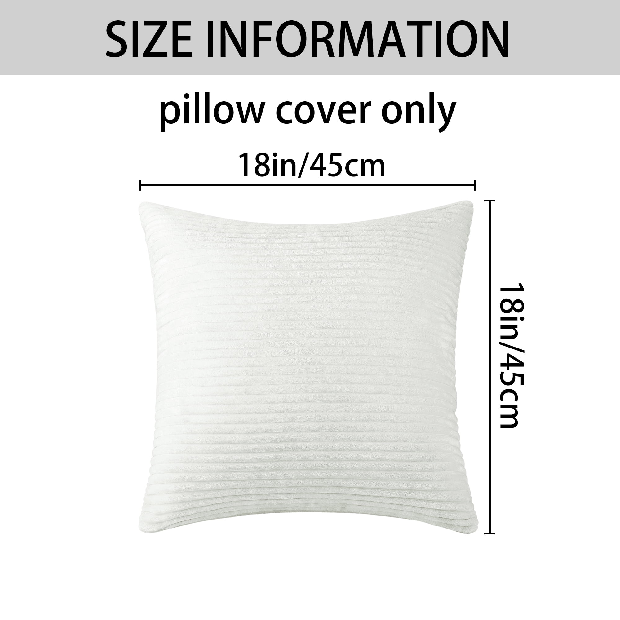 Unique Bargains 4 Pcs Striped Modern Couch Sofa Pillow Covers White/Light Grey