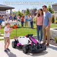 thumbnail image 2 of Porsche 24V Electric Go Kart Ride-On Toy for Boys Girls 6-12, Pink, 2 of 10