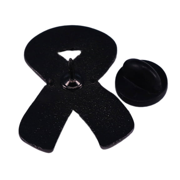 ANXPTME Lung Cancers Brooch White Awareness Ribbon Enamel Lapel Pin Clothing Backpack Badge Jewelry Accessories for Women Men