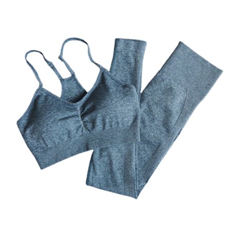 

Workout Gym Set for Women Seamless Comfortable Sports Bra Sports Bra Tops for Women Blue L Bra And Trousers