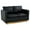 GoldMaterial, variant on LeisureMod Nervo Loveseat 2-seater Modern Sofa With Leather Gold Accent Base Wooden Frame Removable Cushions for Office Lounge Living Room Black