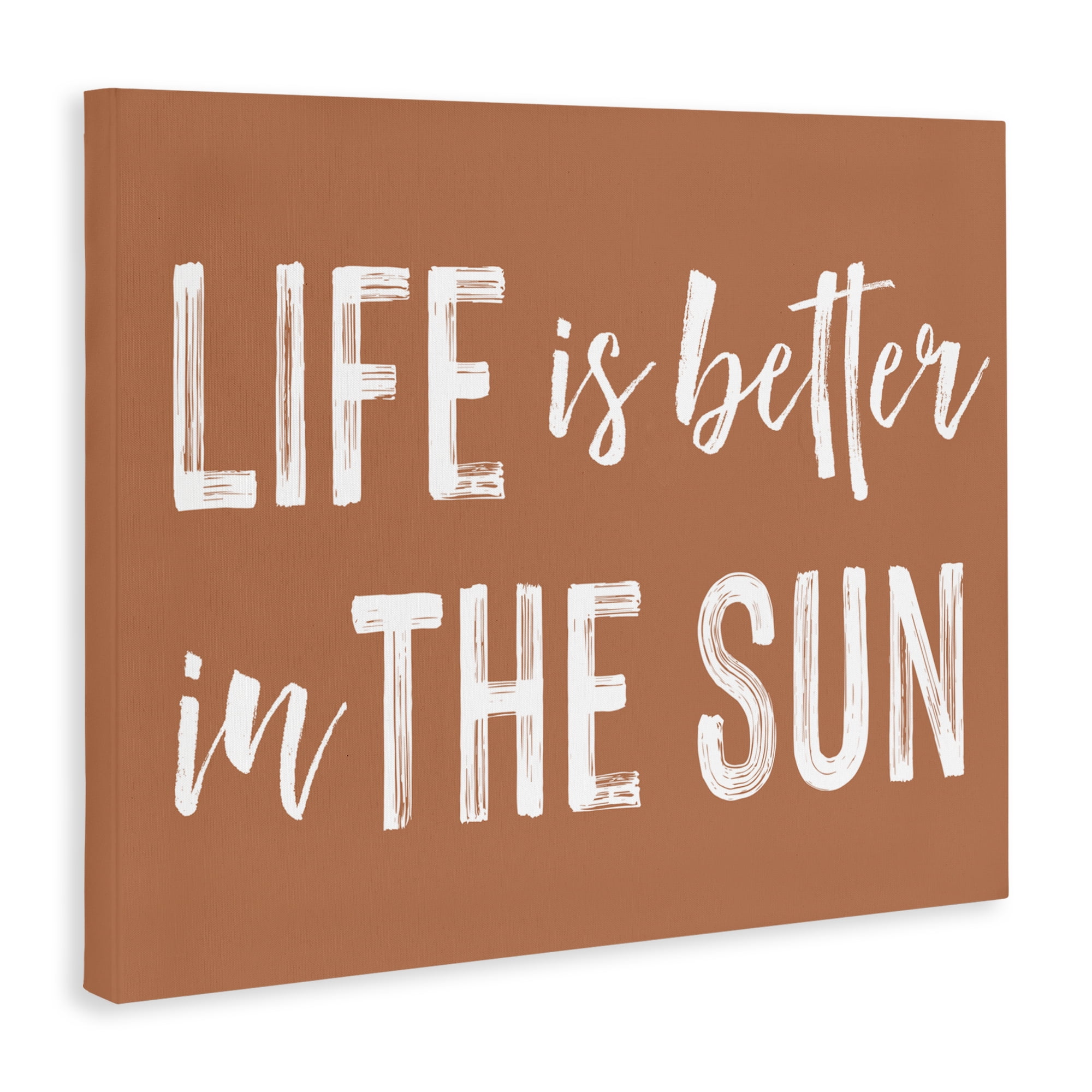 Life Better In Sun Brown Canvas Wall Art, design by Lettered and Lined