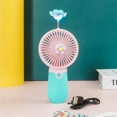 

Handheld Small Fan with 7 Color Night Lights USB Charging Portable