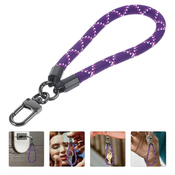 MUSEYA Wrist Lanyard Hand Strap Metal Purple 1Set