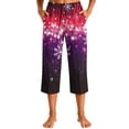 thumbnail image 3 of Cmtiyu Christmas Pajama Pants Women Christmas Printed Elastic Waist Drawstring Pajama Bottoms Casual Comfy Loose Lounge Sleep Capri Pants S-3XL, 3 of 6