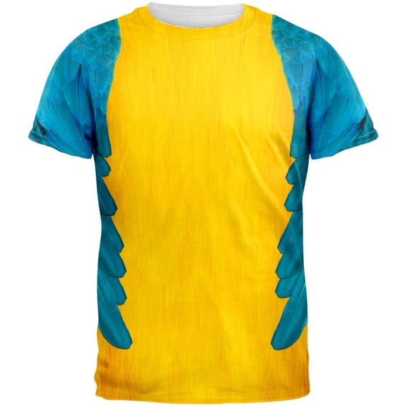 Halloween Blue & Yellow Parrot Macaw All Over Mens Costume T Shirt