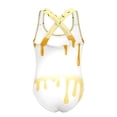 thumbnail image 4 of ZHOGXU Children Kids Girls One Piece Swimsuit Sleeveless Suspenders Ice Cream Print Comfortable Stylish Swimwear For Beach Pool,Light Yellow,13-14 Years, 4 of 5