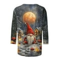 thumbnail image 5 of Craaazy Christmas Tops for Women Christmas Holiday Print 3/4 Sleeve Xmas Blouse Gifts, 5 of 5