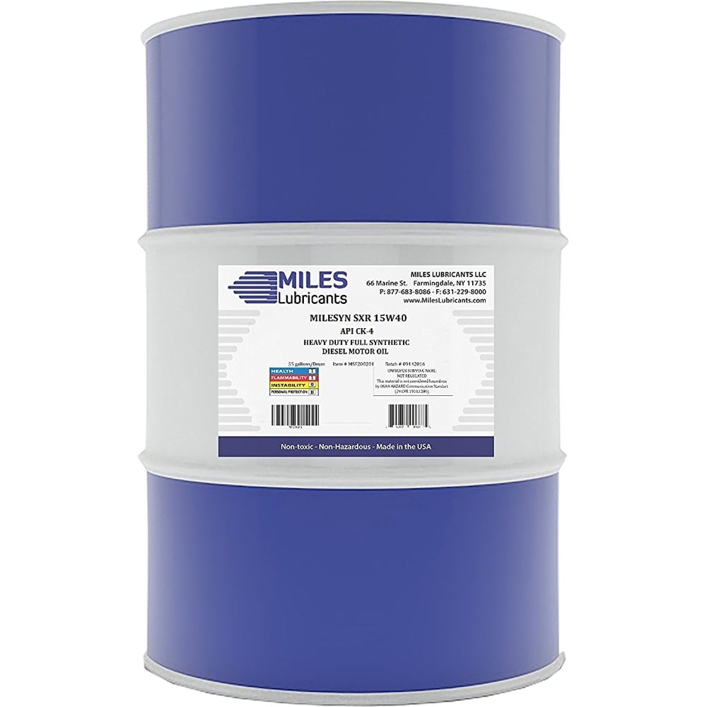 Milesyn SXR 15W40 API CJ4, Full Synthetic Diesel Motor Oil, 55Gallon