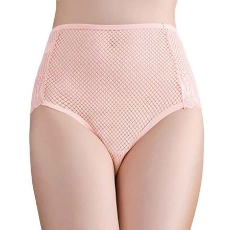 Xiaoxatg Women s Panties Women Solid Sexy Lace Seamless Panties Plus Size Mid High Waist Hollow Breathable Briefs Women s Panties