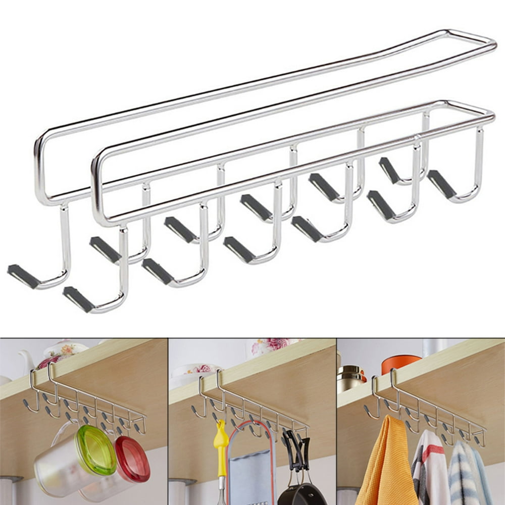 Under Shelf Mug Cup Cupboard Kitchen Organiser Hanging Rack Holder