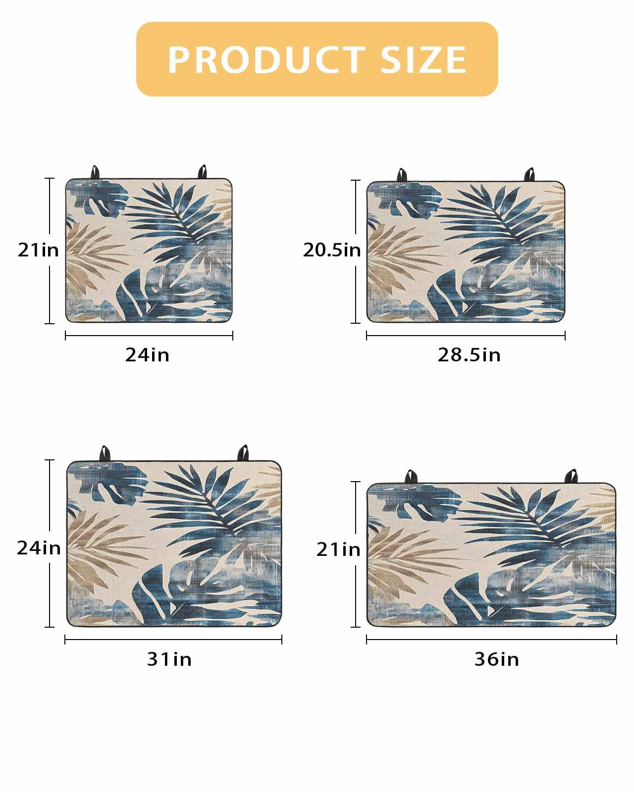 nqOlkjepod Large Induction Cooktop Protector Mat 24"x21", Blue Brown Palm Leaf Stove Top Covers for Electric Stove, Farmhouse Summer Botanical Stove Burner Cover Mats, Glass Top Stove Cover