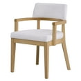 thumbnail image 3 of Set of 2 Side Chair, Upholstered Dining Chairs, Back Kitchen Chairs for Kitchen Living Room, Arm with Wood Legs (White), 3 of 8