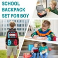 thumbnail image 7 of Gamer Backpack for Boys - 17 Inch Large Capacity Complete 3pcs Set with Insulated Lunch Box and Zipper Pencil Case, Ideal for Elementary Middle School Teen Boys, 7 of 7
