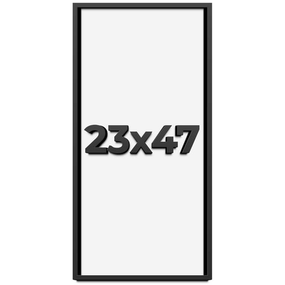 23x47 Shadow Box Frame Black | 1 inches Deep Real Wood Contemporary Shadowbox Display Frame | UV
