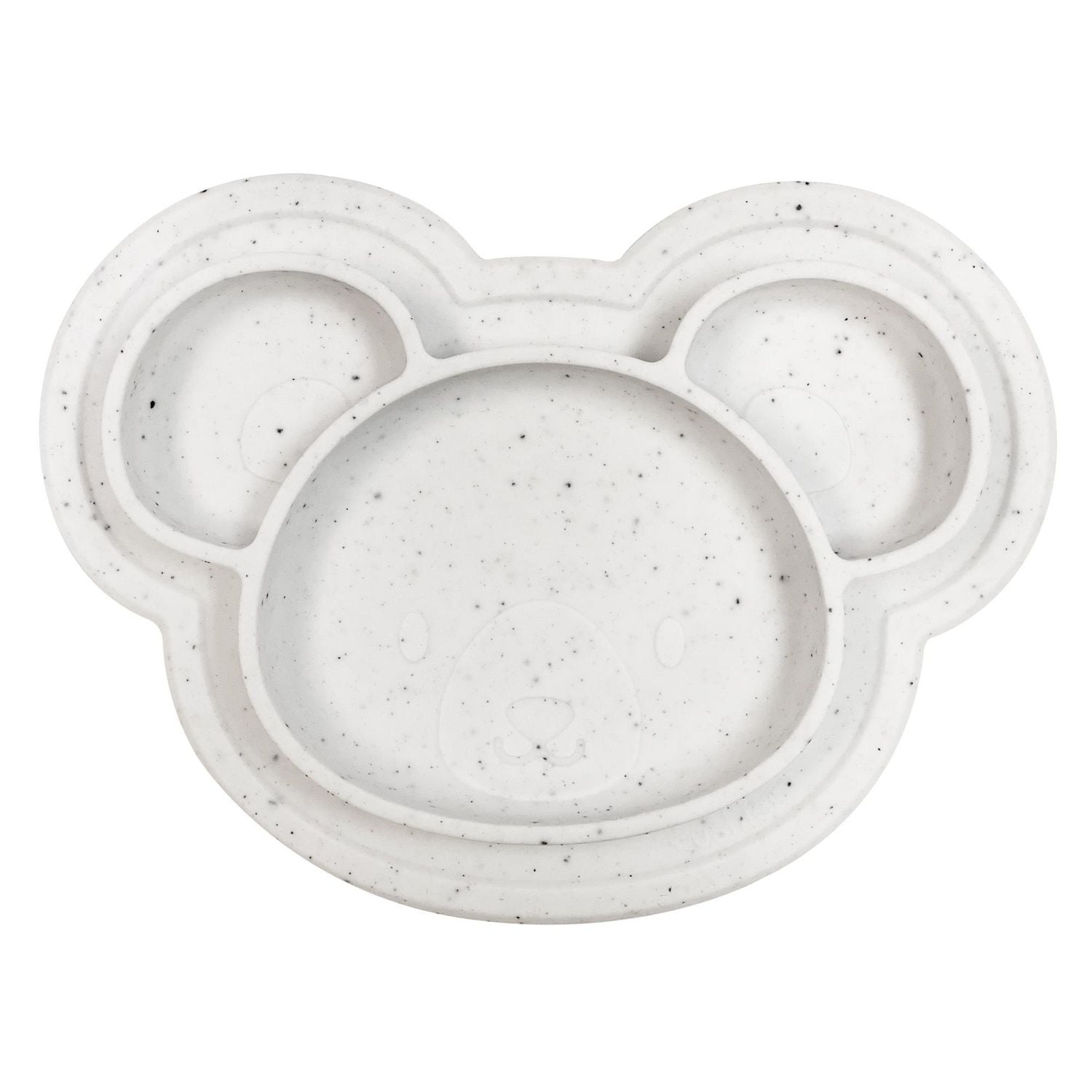 Assiette en silicone sans dégâts- gris