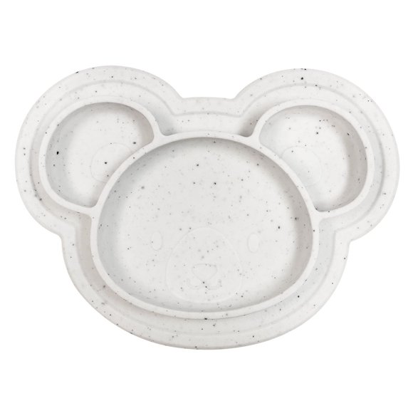 Assiette en silicone sans dégâts- gris