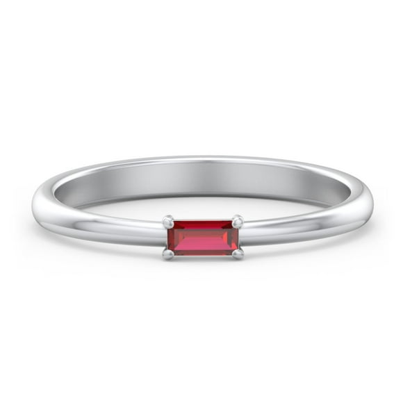 East-West Baguette Ring - Blue Sapphire (September)