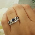 thumbnail image 3 of Dazzlingrock Collection 14K Princess & Round White Diamond And Blue Sapphire Bridal Engagement Ring Set, White Gold, Size 7, 3 of 5