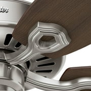 Hunter 52 inch Indoor Ceiling Fan No Light with Pull Chain - Ceiling Fan without Light, Standard Mount, 5 Blades, For Bedroom, Living Room, or Kitchen - Builder Elite 53241, Brushed Nickel